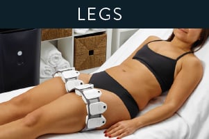 Woman receiving Evolve Tite body remodeling and skin tightening on her inner and outer thighs.
