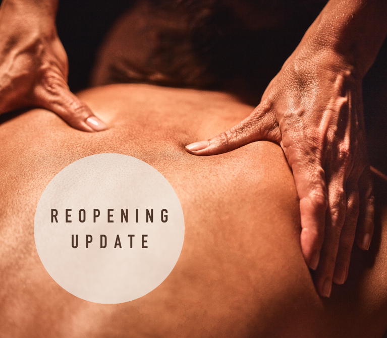 Image of an upper body massage with the text 