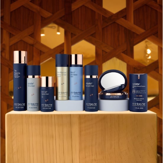 Collection of medical-grade SkinBetter skincare products available at Viva Day Spa + Med Spa in Austin and Dallas, Texas