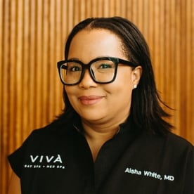 Dr. Aisha White is a board certified plastic surgeon and the medical director at Viva Day Spa + Med Spa in Austin, TX