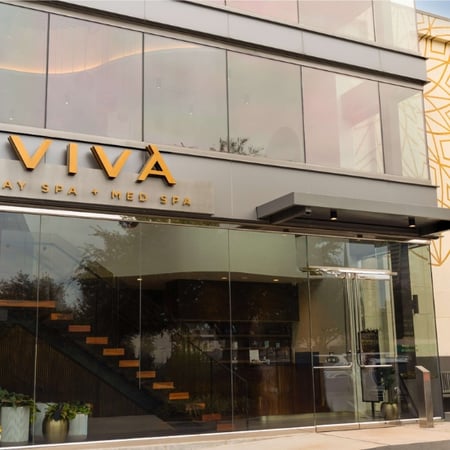 Exterior of Viva Day Spa + Med Spa at The Plaza at Preston Center in Dallas, TX