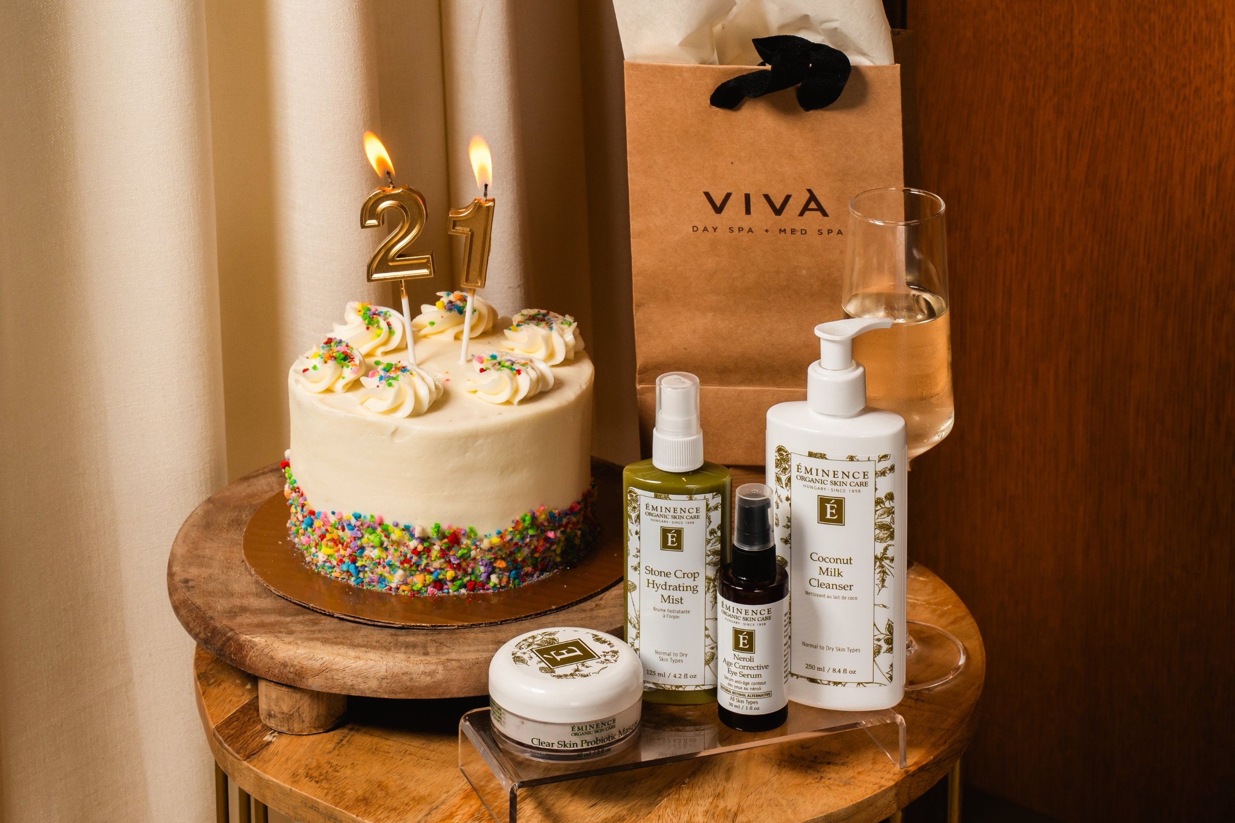 Viva Day Spa + Med Spa 21st Anniversary — Eminence Organics skincare products.