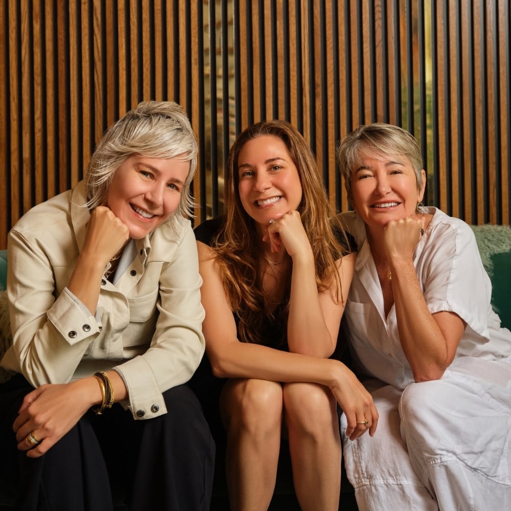 Viva Day Spa + Med Spa founders Maya and Laurie Aroch with Natural Body founder Cici Coffee in Austin at Viva Day Spa + Med Spa Domain Northside.